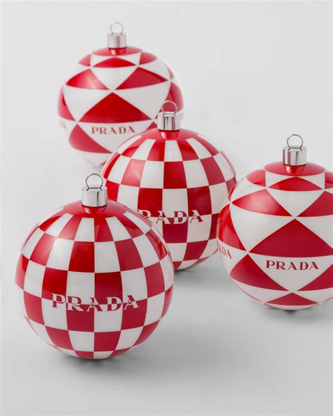 baubles prada|White/red Glass Christmas ornament set .